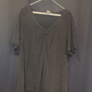 JM Collection Black Polka Dot V-Neck Tunic